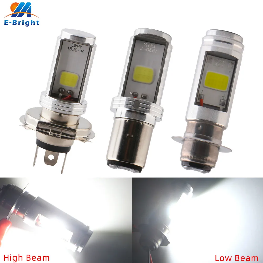 

20pcs H4 P15D BA20D H6 COB 12W 9-80V Led Lamp Bulbs 900Lm 6500K Fog Light Universal Auto Motor Headlight Warning Lamp Light