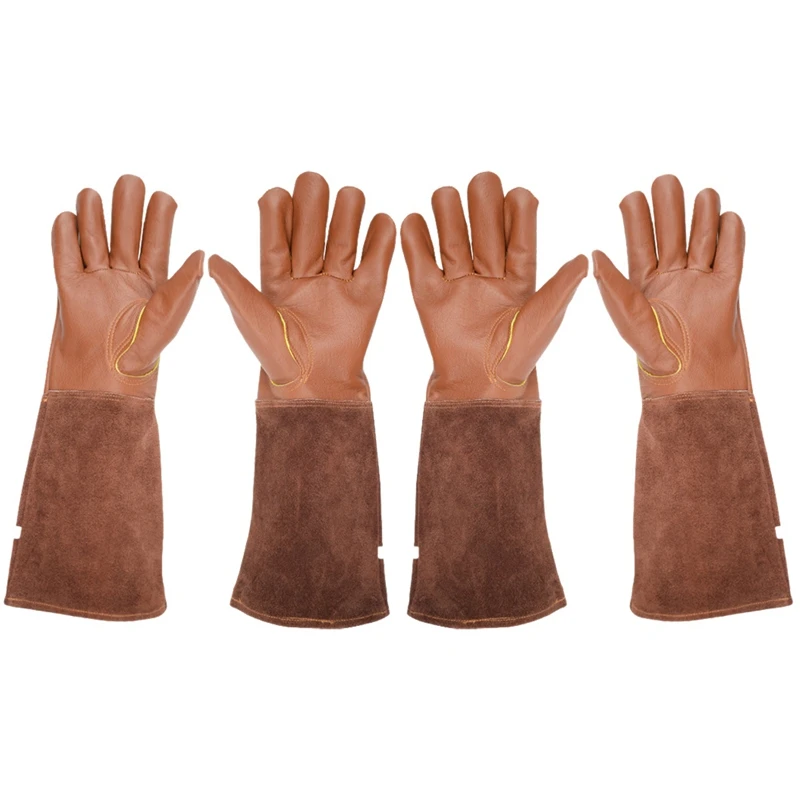 

Лидер продаж, 2 пары, технические перчатки для мужчин и женщин, очень длинные дышащие перчатки из козьей кожи, перчатки для садоводства, M & XL