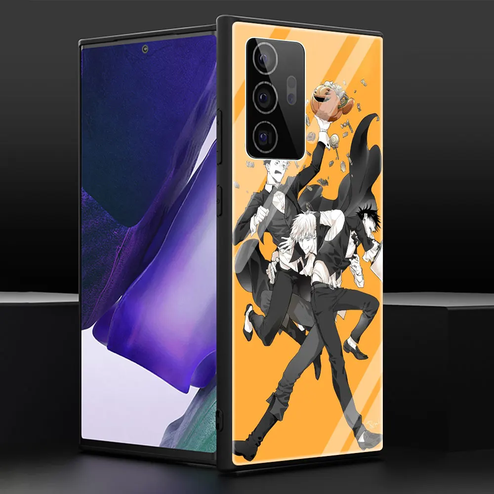 

Anime Jujutsu Kaisen Soft Edge Phone Case Cover for Samsung Note 20 Ultra 10 Lite 10 9 8 Plus 5G Luxury Tempered Glass Shell