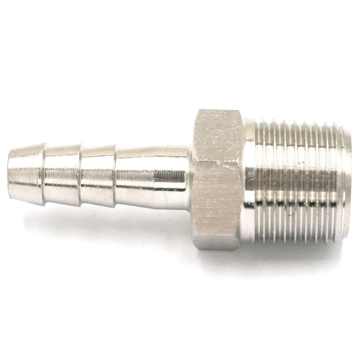 High Pressure Hose Barb I/D 6mm x 3/8&quot BSPT Male Thread 304 Stainless steel coupler Splicer Connector fitting for Fuel Gas Water |