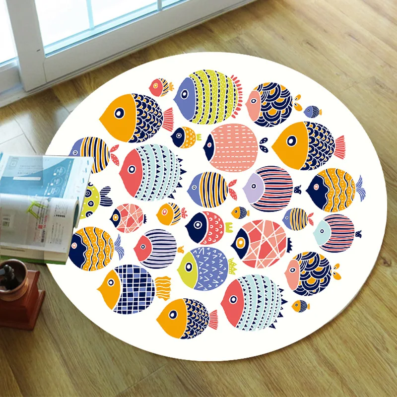 

Funny Fish Carpet Square Anti-Skid Area Floor Mat 3D Rug Non-slip Mat Dining Room Living Room Soft Bedroom Carpet 08