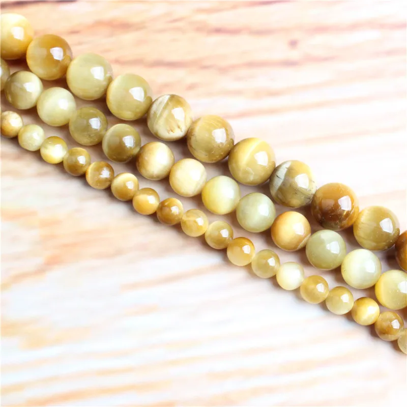 

Natural Stone Beads Matte Lava Natural Golden Tiger Eye Stone Loose Stone Round Beads For DIY Jewelry Bracelet Necklace Make