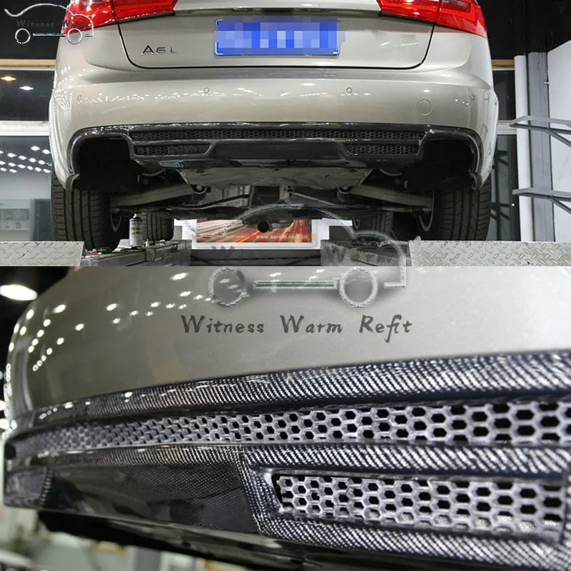 А6 диффузор, губа на задний бампер четыре выхлопа для Audi A6 C7 стандартный бампер 2012- комплект кузова автомобиля