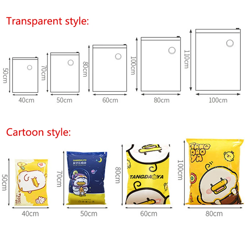 

Clothes Storage Bag Compressed Vacuum Bag for Clothes Quilt Bedding Pillow Folding Clothes Organizer Travel Saving Space Bags