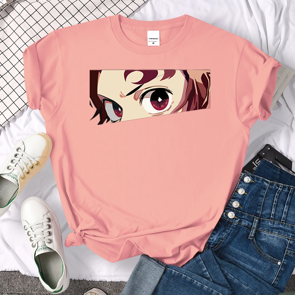 

Anime Anime Demon Slayer Kamado Tanjirou Print Tshirt Women Japanese Oversize O-Neck Top Harajukua Streetwear Female Slim Tshirt