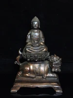 12 tibet buddhism old bronze cinnabars shakyamuni buddha statue amitabha sitting unicorn statue enshrine the buddha