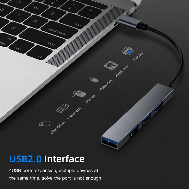 USB 2.0 High Quality Type-C To 4 C HUB Splitter Converter OTG Adapter Cable for Macbook Pro PC Laptop Notebook Accessories | Компьютеры и
