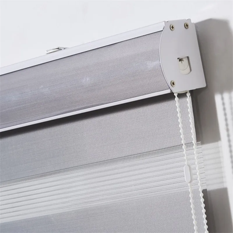 Двойные роликовые жалюзи Valance Зебра индивидуальные шторы регулируемые