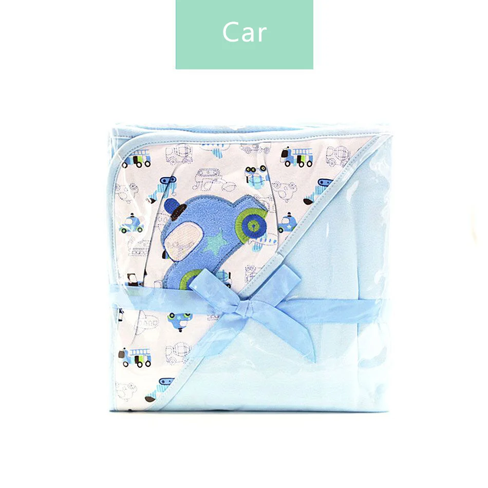 Elinfant 1 шт. 78x78 см хлопок детское одеяло с капюшоном - Цвет: car