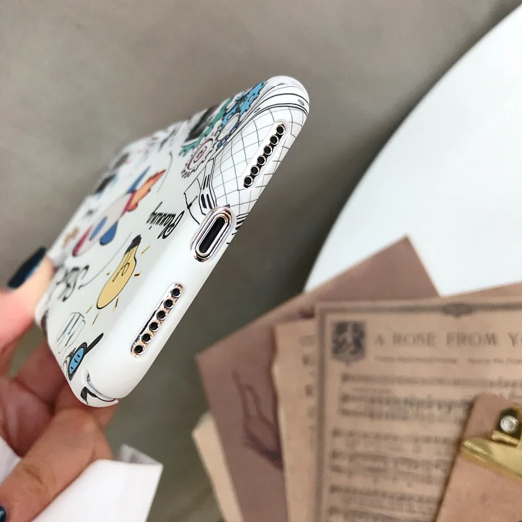 Funny Graffiti Rocket Pattern Phone Case For iPhone 11 Pro Max X Xs XR 6S 7 8 Puls Cases White Hard Plastic Matte Back Cover |