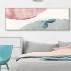 Современная абстрактная картина розово-синей формы, постеры и принты, Настенная картина в эстетике, холст, картины для гостиной, украшение для дома