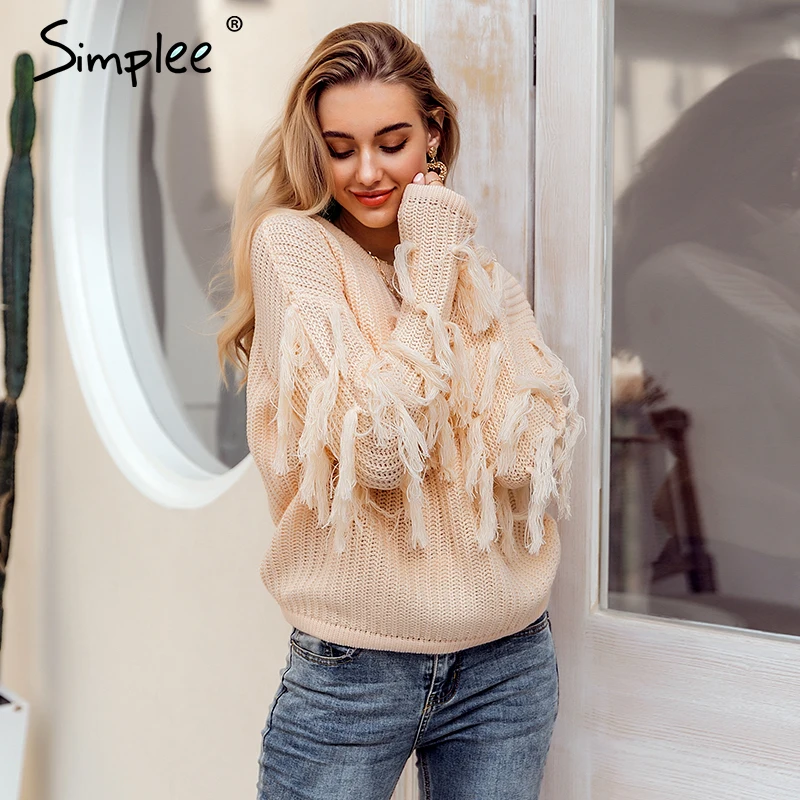 Женский свитер Simplee армейского зеленого цвета повседневный пуловер с круглыми