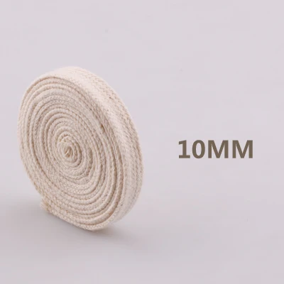 10mm flat 5yards 5yd/лот высокопрочный натуральный цвет круглый плоский канат хлопок шнуры для дома ручной работы аксессуары для одежды проекты рукоделия - Цвет: 10mm flat 5yards