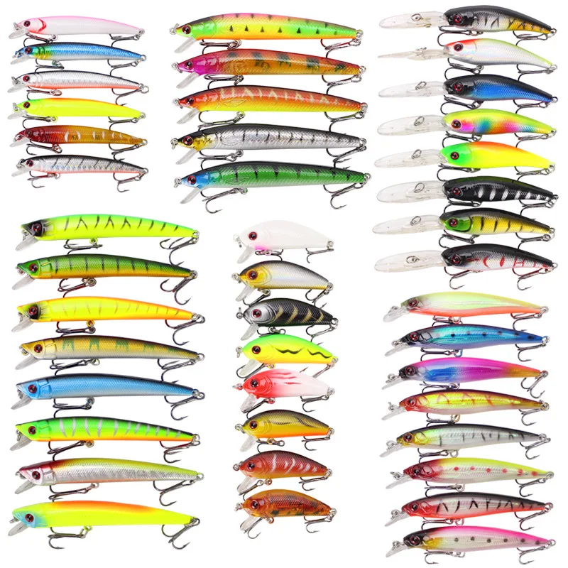 

43pcs/Box Minnow Fishing Lures Hard Baits Artificial Crankbaits Wobblers Carp Trout Catfish Pesca Fishing Tackles Accessories