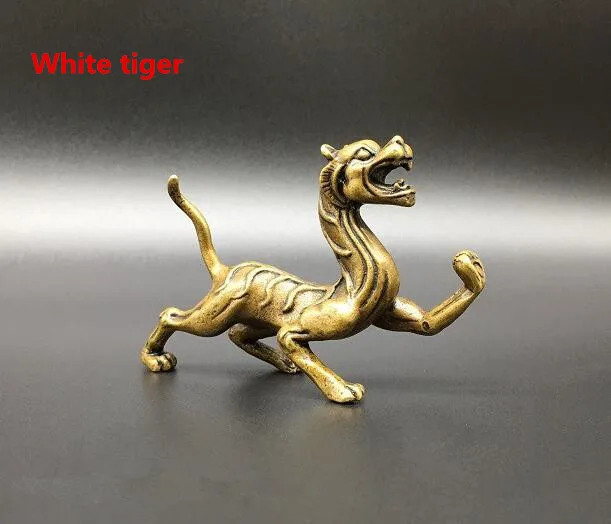 Китай латунь архаизмы четыре великое животное божество тсинг легких белый тигр