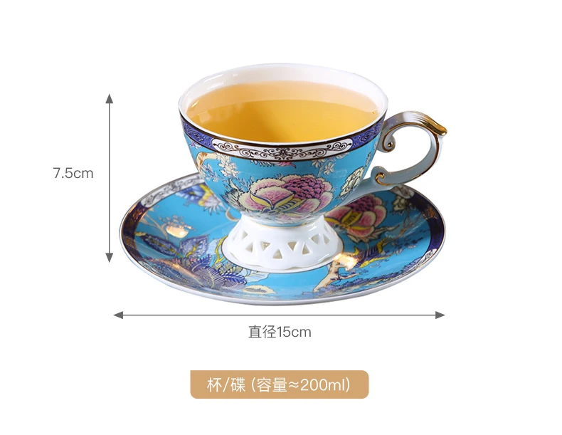 

European Ceramic Reusable Coffee Cup Travel traditional chinese tea cups porcelain hand painted tea cup and saucer set II50BYD
