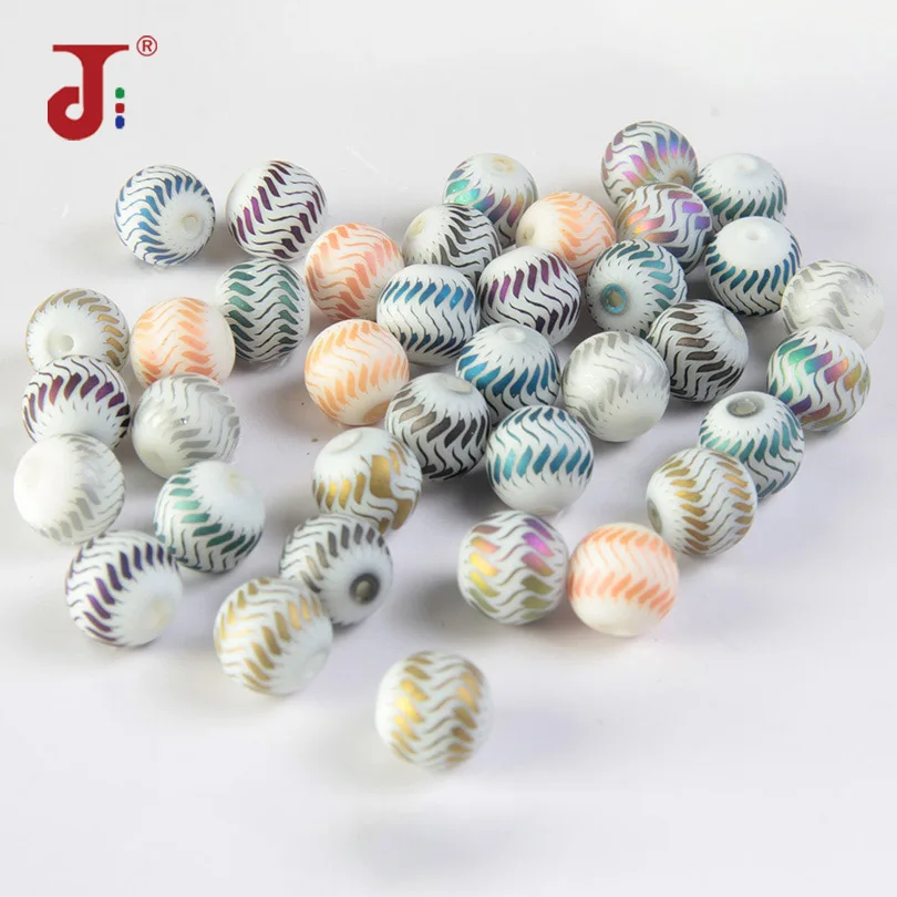 50 шт./пакет керамические бусины с узором стеклянные сделай сам аксессуары для