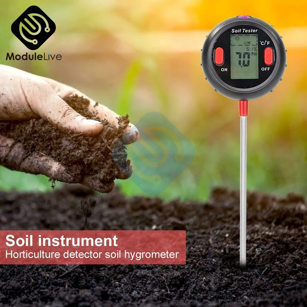 PH-метр 5 в 1 цифровой измеритель температуры и влажности почвы для садоводства |