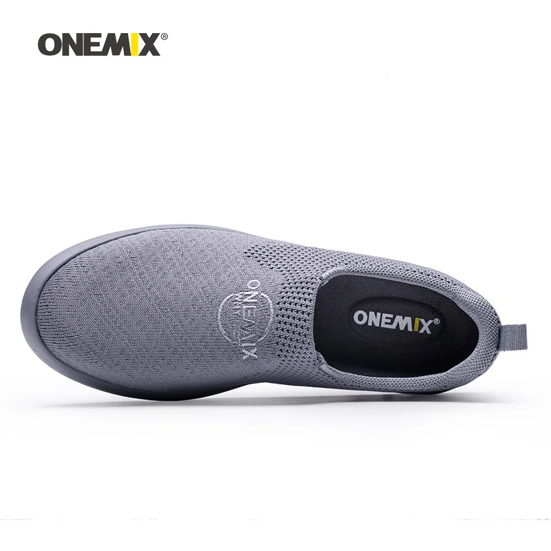 Мужские и женские кроссовки Onemix классические черные вязаные для скейтборда бега