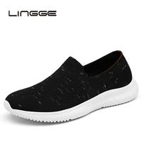 lingge new fashion women sneakers light casual shoes slip on breathable trainers ladies basket couple shoes plus size 35 44
