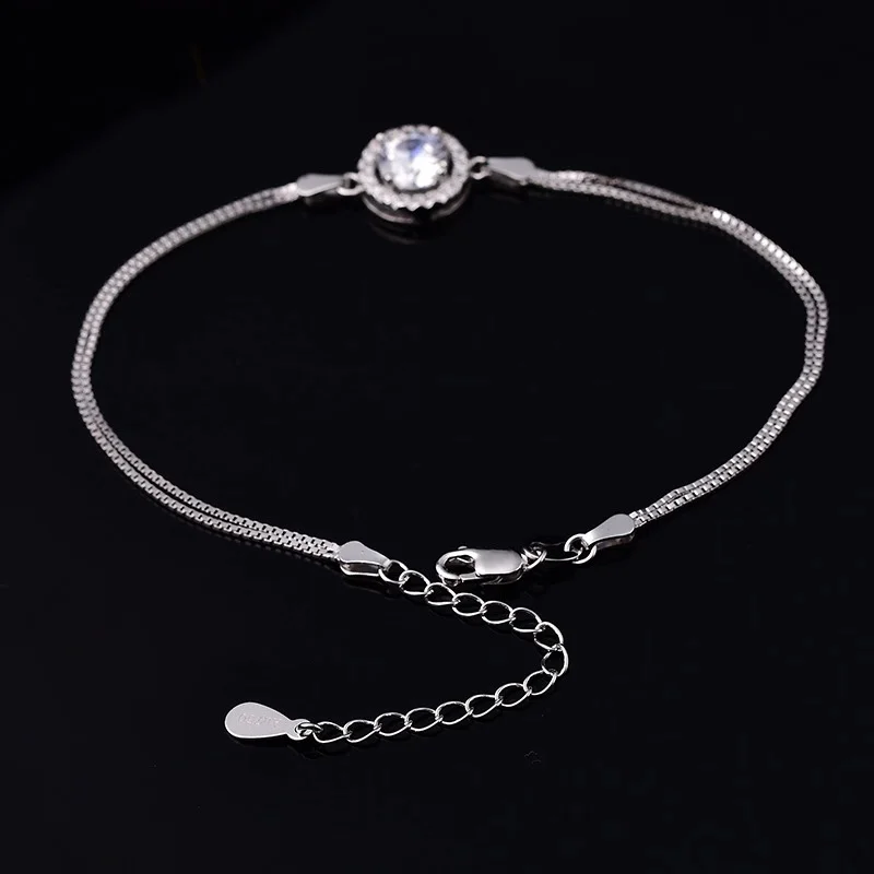 Магазин поэзии еврея круглая Серебро S925 1.00ct D VVS роскошная палатка для рук Женская