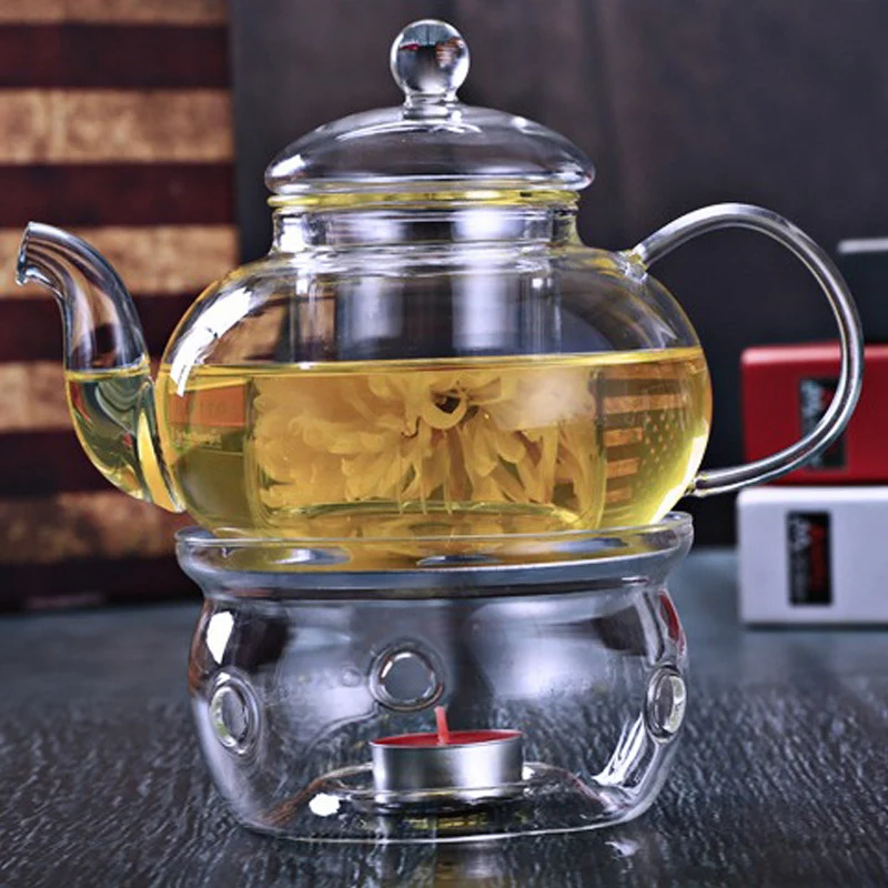 Прозрачный держатель для чайника подставка подогрева воды и чая подсвечник