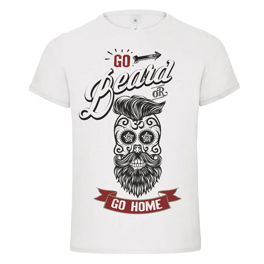 GO BEARD OR HOME 2 футболка с татуировкой в виде черепа усов dtg новый дизайн новинка