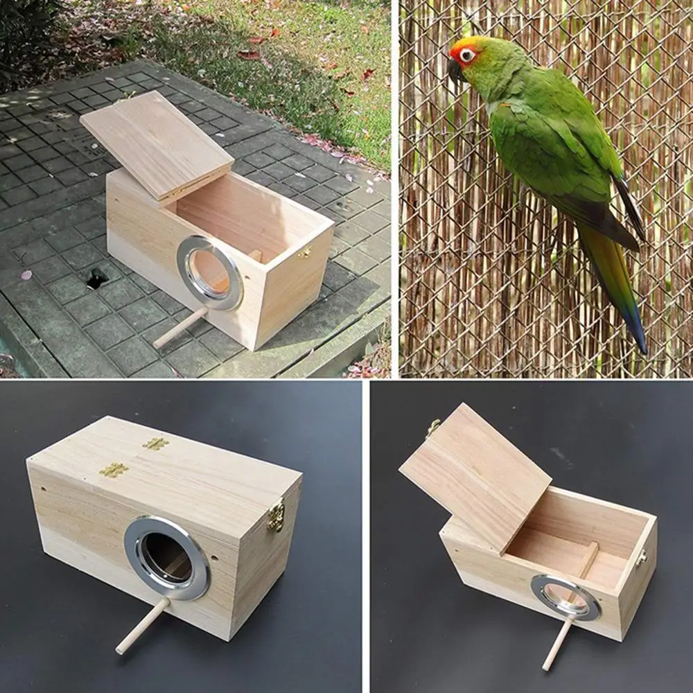 

Wooden Bird Cage Breeding Box Nesting Boxes Hatching Cage for Parakeet Budgies Cocktail Finch Lovebird Parrot Bird Box Birdhouse