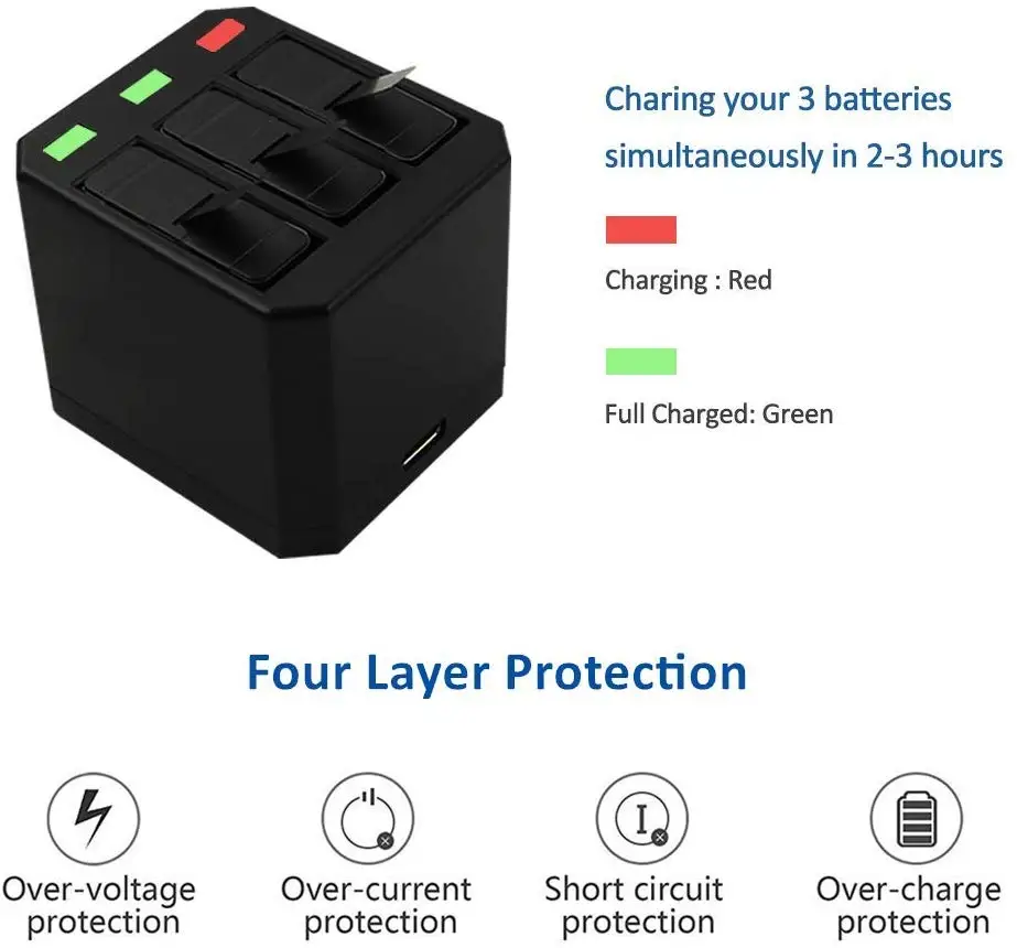 AHDBT-501 Аккумулятор для камеры GoPro Hero 5 Gopro 6 7 AHDBT 501 1500 mAh/AHDBT501 USB зарядное устройство для Go Pro 7 6 5 Hero5 аксессуары