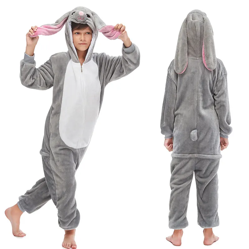 Зимние пижамы для мальчиков и девочек Kugurumi детская одежда сна с рисунком