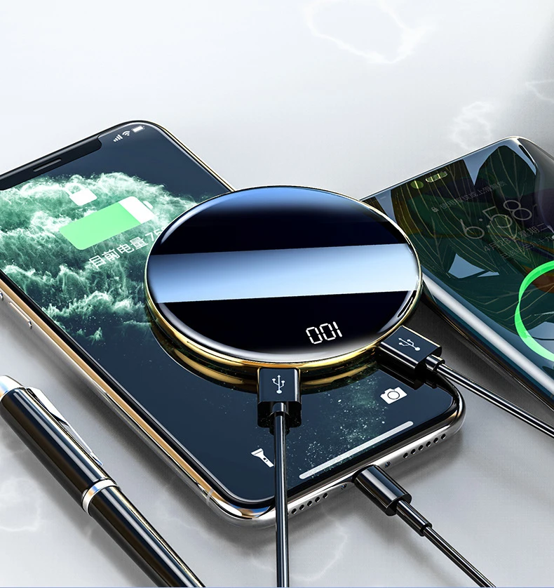 Супертонкое портативное зарядное устройство 10000 мАч для iPhone 11 Samsung S8 Xiaomi Mi с