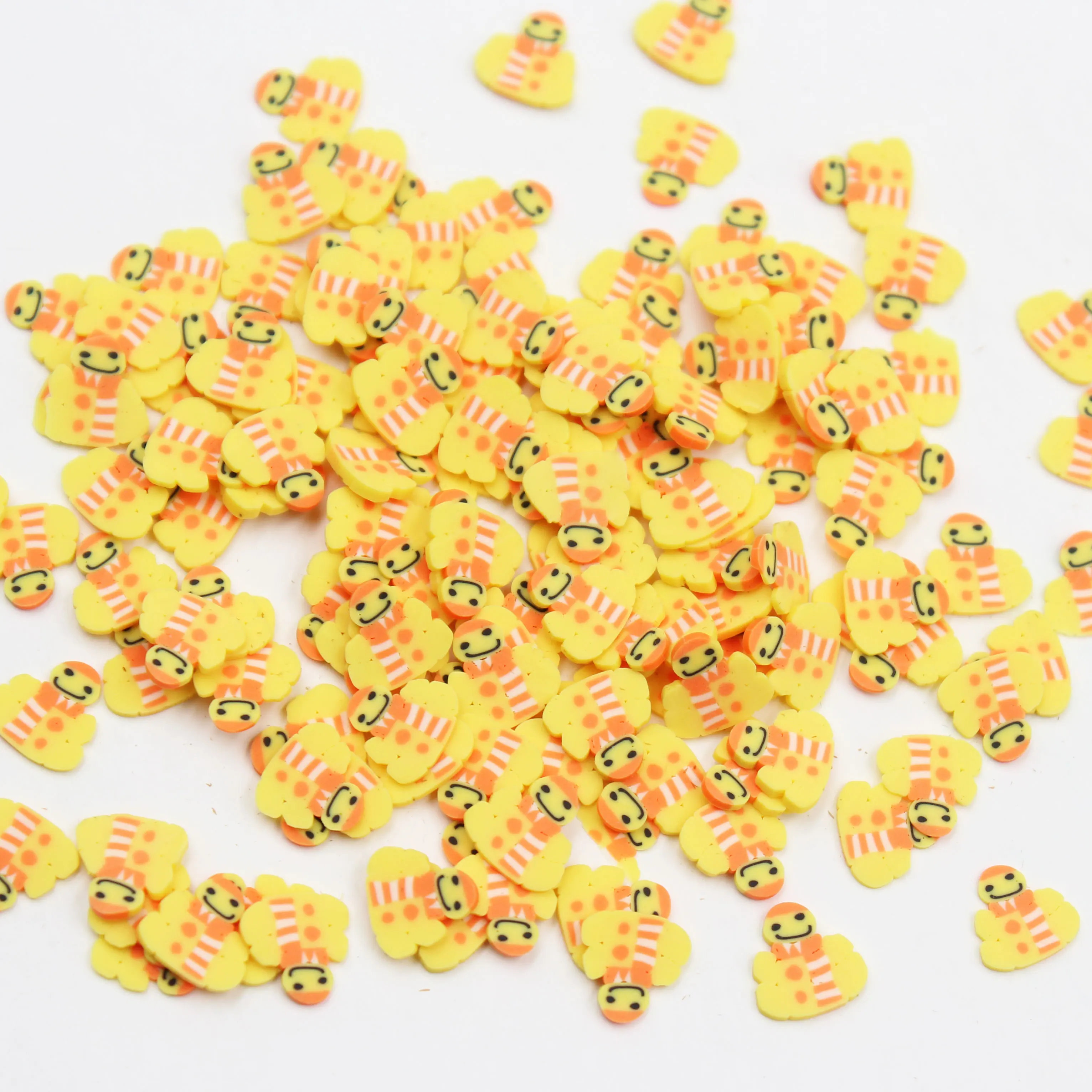 100 г/лот желтый Снеговик ломтиков из полимерной глины посыпка для Рождественская