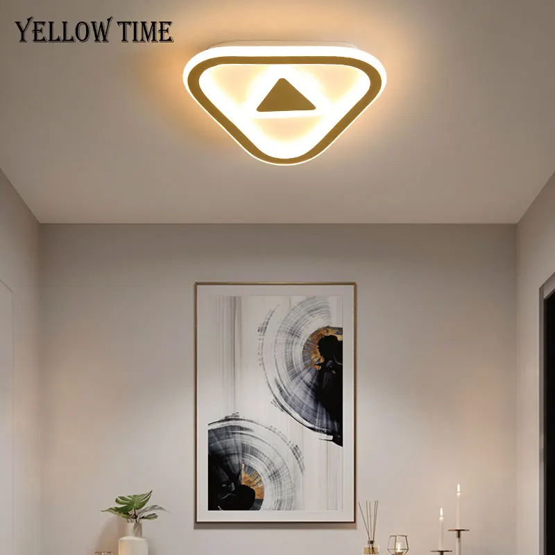Triangle Modern Led Ceiling Lamp Small Aisle Corridor Light For Living room Bedroom Dining room Kitchen Gold&Black Ceiling Light