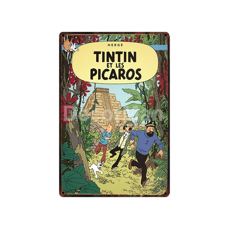 [DecorMan] TINTIN adventures мультфильм жестяная вывеска на заказ росписи картины Бар Декор LT-1828 - Цвет: XR1179