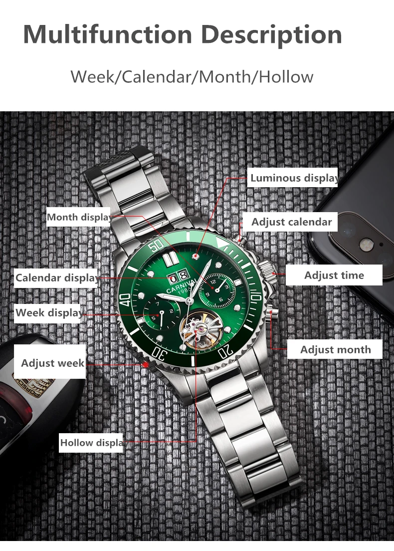Tourbillon механические часы для мужчин Топ люксовый бренд карнавальные часы спортивные автоматические часы водонепроницаемые мужские часы Relogio светящиеся