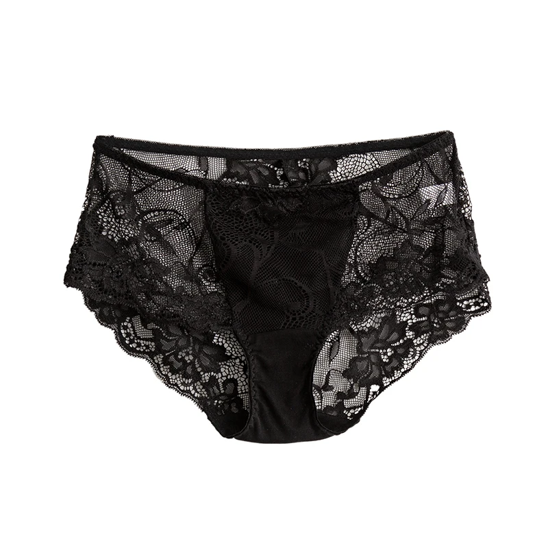 

Leechee Mulberry Silk Floral Lace Stitching Sexy Beautiful Hot Soft Comfortable Mid-Rise Boxer Pants Knitted Underwear Panties