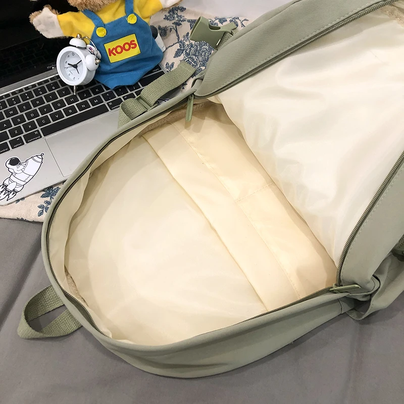 

Fashion College School Bag for Girl Mesh Trendy Kawaii Femal Backpack Student Bookbag Cute Cotton Women Bagpack Shoulder Mochila