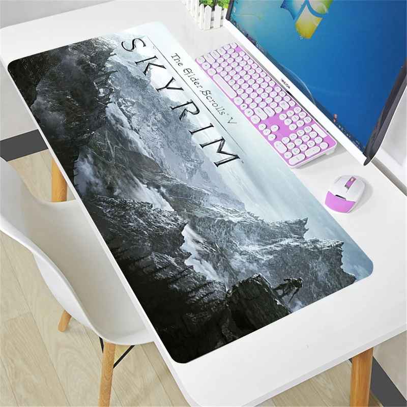 

The Elder Scrolls V Skyrim Large Gaming Mousepad Big Computer Gamer Mouse pad Natural Rubber with Locking Edge Gaming Mouse Mat