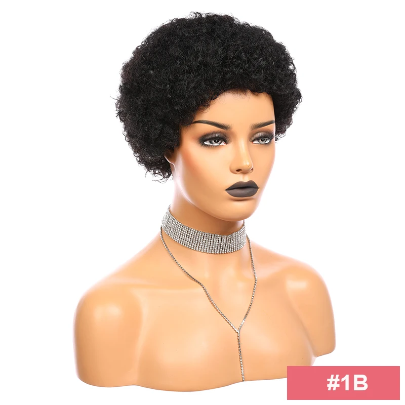 Короткие кудрявые парики для чернокожих женщин женщин|Парики полностью машинной