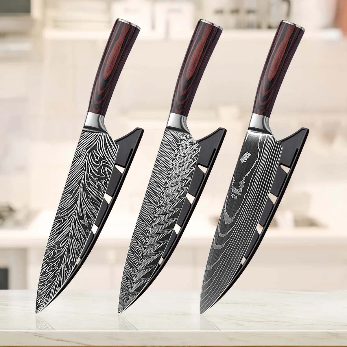 Дамасский кухонный нож шеф-повара японский для суши Twosun лосося сашими овощей