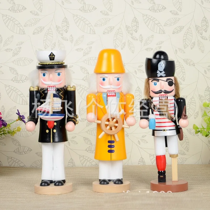 

Nutcracker Doll Wooden Crafts Lodumani Helmsman Nutcracker Handcraft Puppet Home Decoration Christmas Gifts R4441