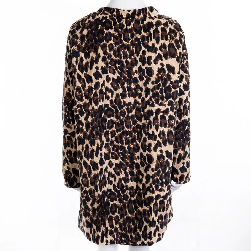 

Women Leopard Print Jacket Coat Winter Warm Overcoat Outwear Cardigan Sexy Coat
