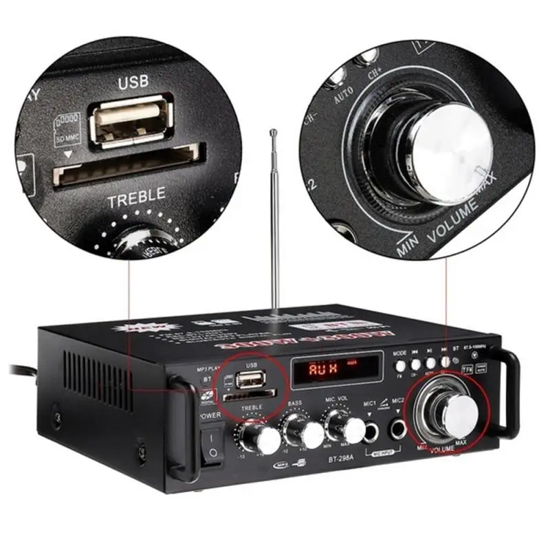 

600W / 400W Bluetooth HiFi Stereo Home car Amplifier Music Super Loudspeaker Preamps Karaoke Speaker Microphone Music Player
