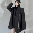 Новинка, женский модный темно-черный костюм в стиле ретро, свободный уличный жакет для женщин, весна-осень 2022