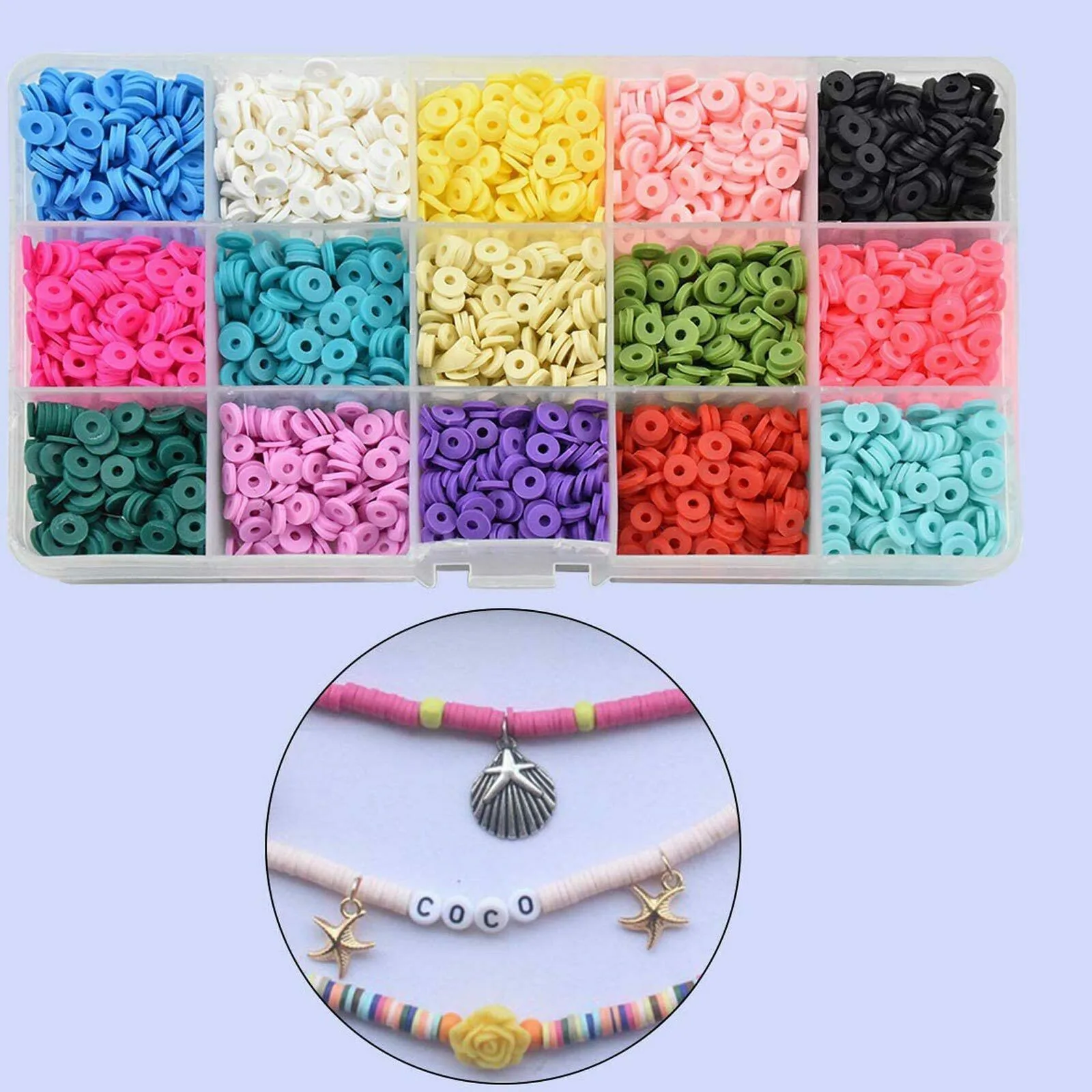 

1 Set Polymer Clay Beads With Accessories 7.68x5.12x0.87 Inch Alloy Beads