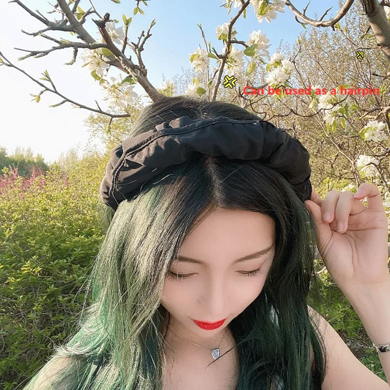 

2021 Shell Empty Top Hat New Women Sunscreen Sunshade Dual-use Folding Hair Hoop Headband Sun Protection Beach Hat Ladies Hats