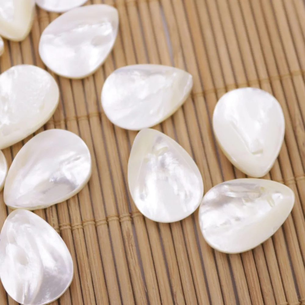 30PCS 13mmX18mm Teardrop Shell Top Hole White Sea Mother of Pearl Jewelry Making