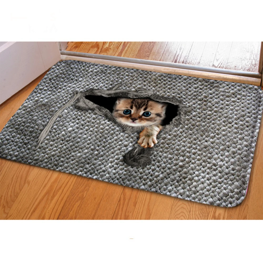Custom Cute Pet Cat входная дверь коврик Нескользящая мышь принт ванная комната кухня