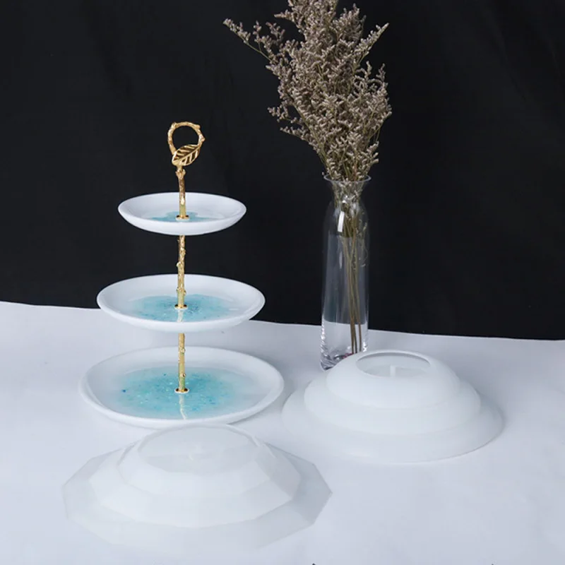 Трехслойная круглая форма для фруктов силиконовая подставка торта поднос из