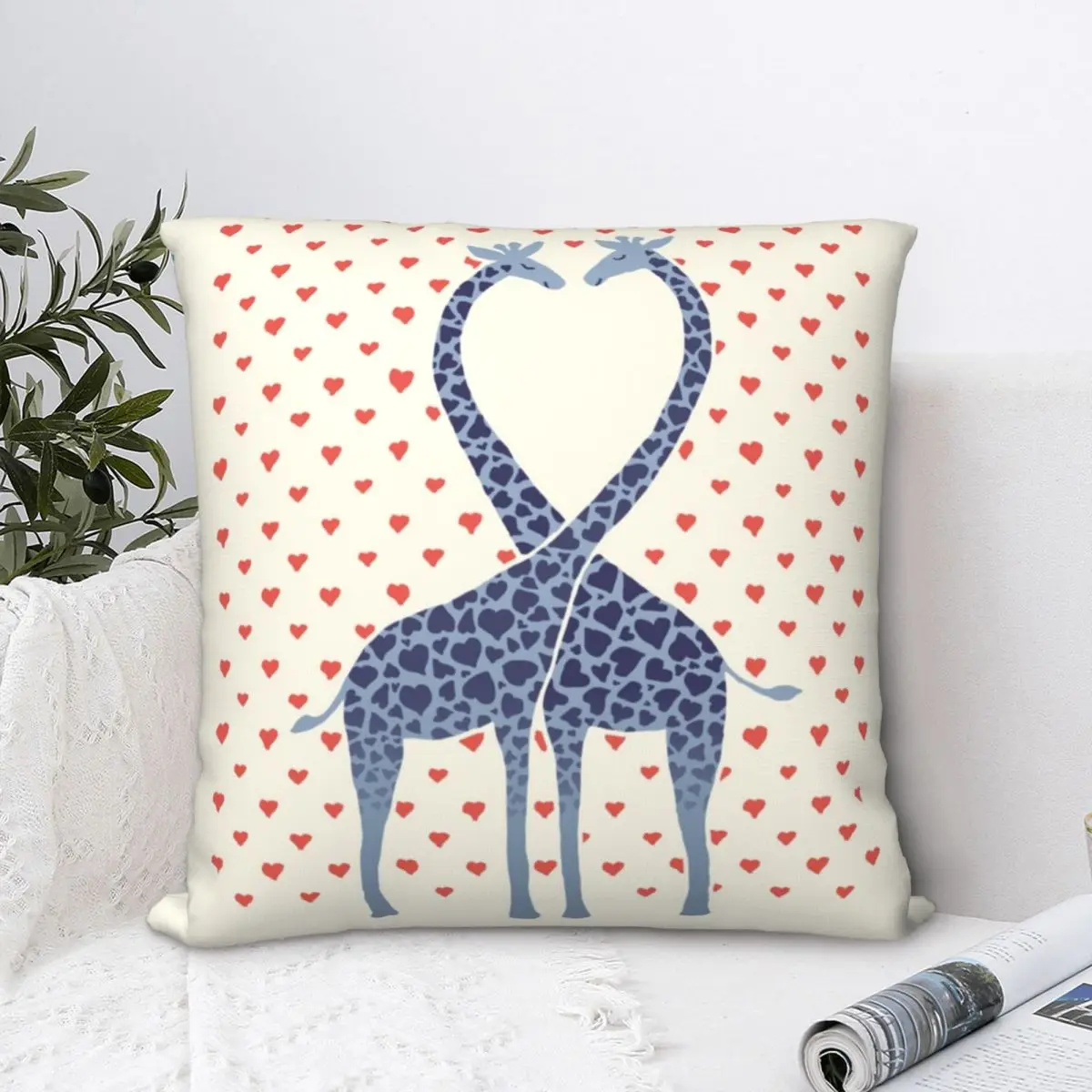 

Giraffes In Love Square Pillowcase Cushion Cover cute Home Decorative Polyester for Car Nordic 45*45cm